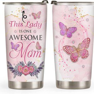 20oz Pink Jewelry Butterfly Gifts for Women, Wife, Mom Travel Coffee Mug
